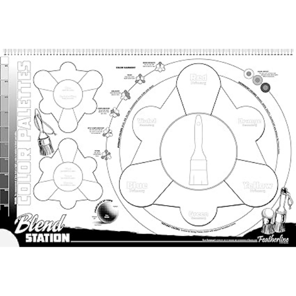 Featherline Blend Station - Reusable Silicone Craft Mat – Surface Protector - Mess Mat