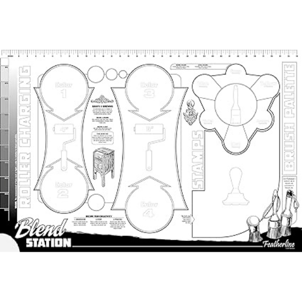 Featherline Blend Station - Reusable Silicone Craft Mat – Surface Protector - Mess Mat